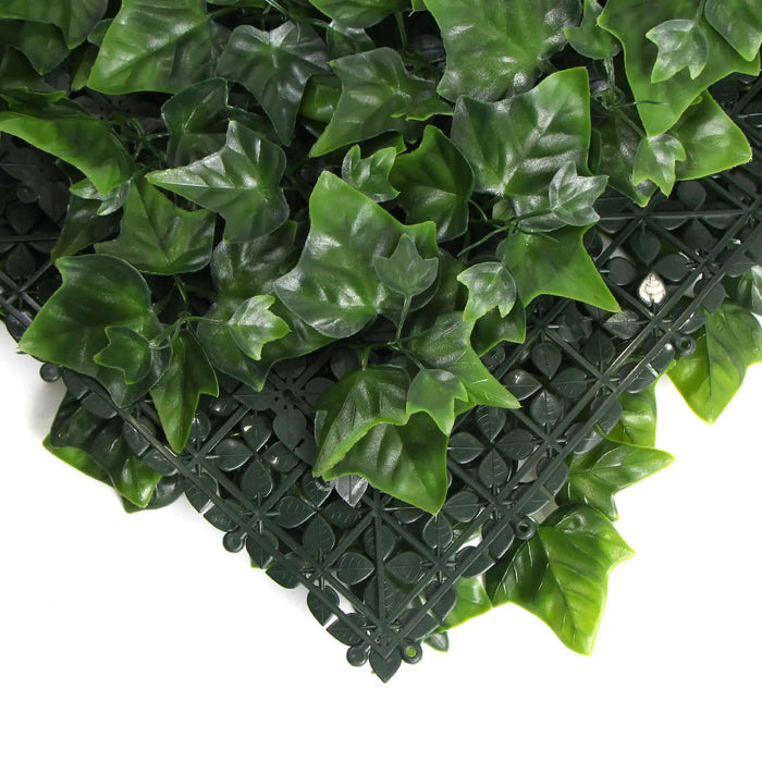 Artificial Variegated Boston Ivy Leaf Screen Green Wall Panel UV Resistant 100cm x 100cm Dense Backing