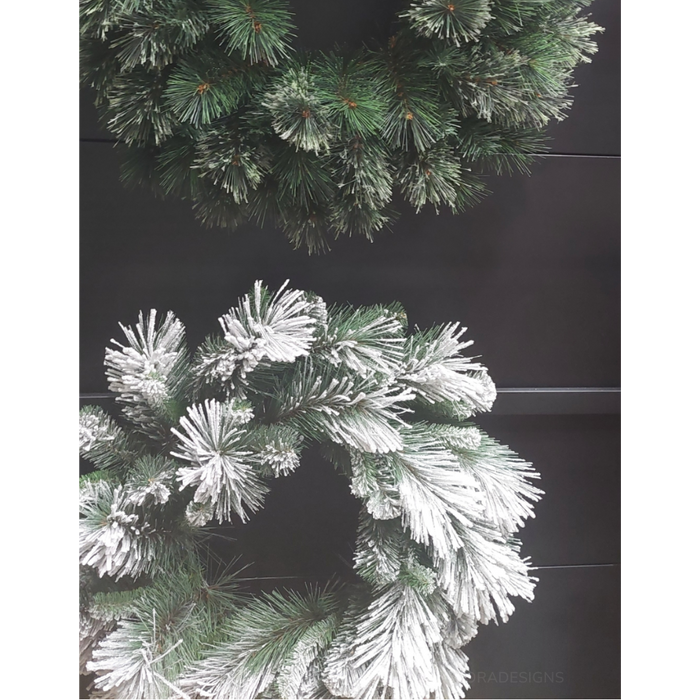 Wreath Aspen Pine White Green 60cm - Pack of 4