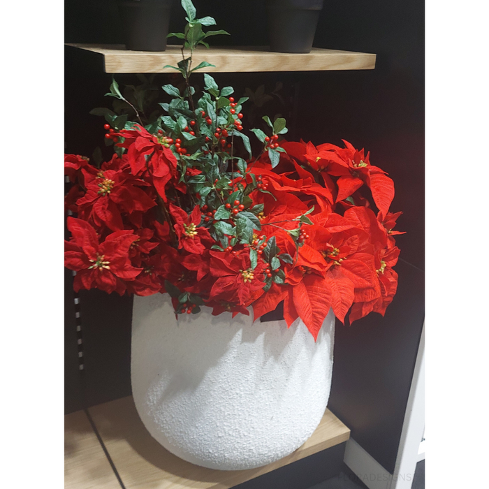 Poinsettia Bush x5 Red 41cm - Pack of 12