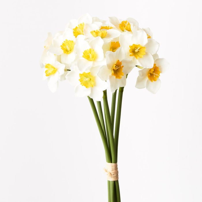 Narcissus Bouquet White Yellow 38cm Set of 12