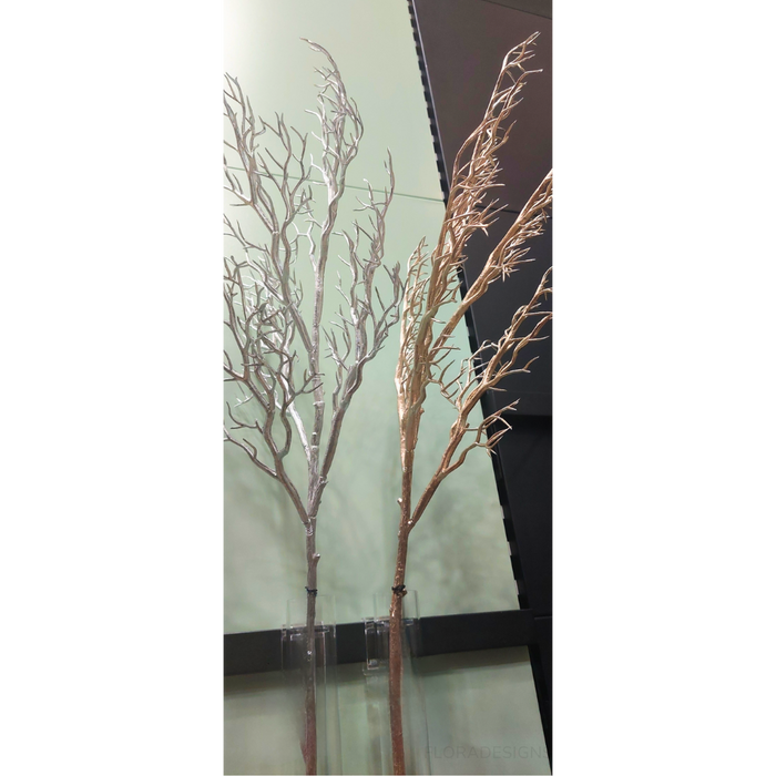 Coral Twig Metallic Spray Silver 78cm  - Pack of 12