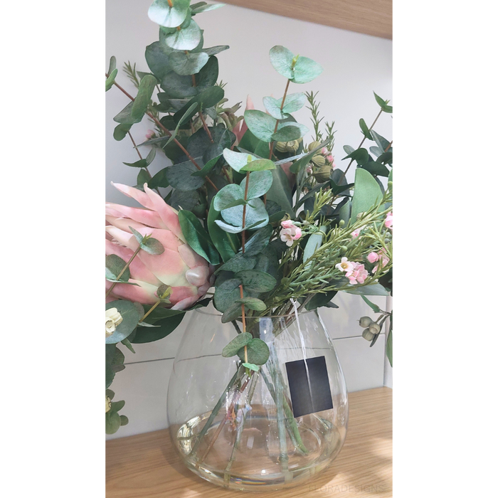 Protea King Mix in Vase - Light Pink - 57cm