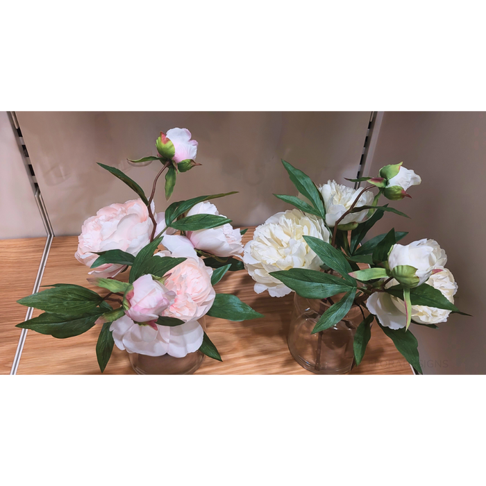 Peony Mix in Vase White 31cm - Pack of 4