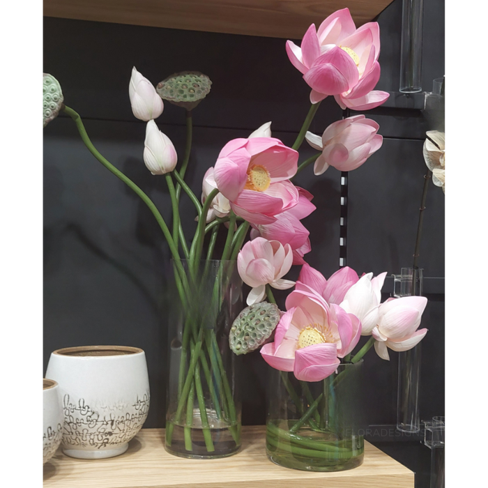 Lotus Mix in Vase Pink Assorted 32cm