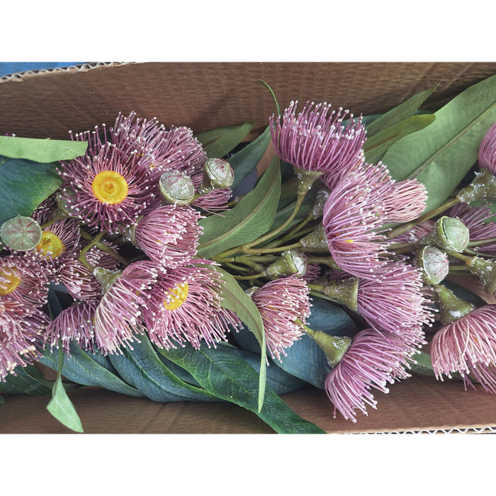 Eucalyptus Flowering Spray Light Pink 76cm - Pack of 12
