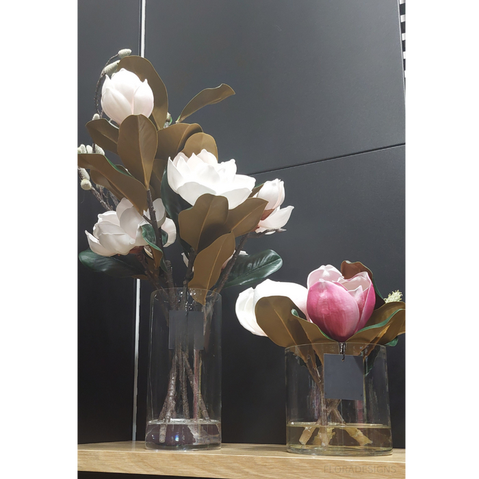 Magnolia Mix in Vase Fuschia 27cm