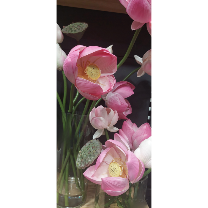 Lotus Mix in Vase Pink Assorted 32cm