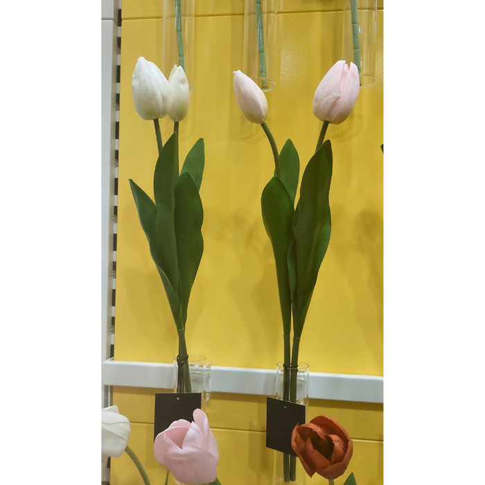 Tulip Bud & Bloom White 49cm 2 Pieces - Pack of 12