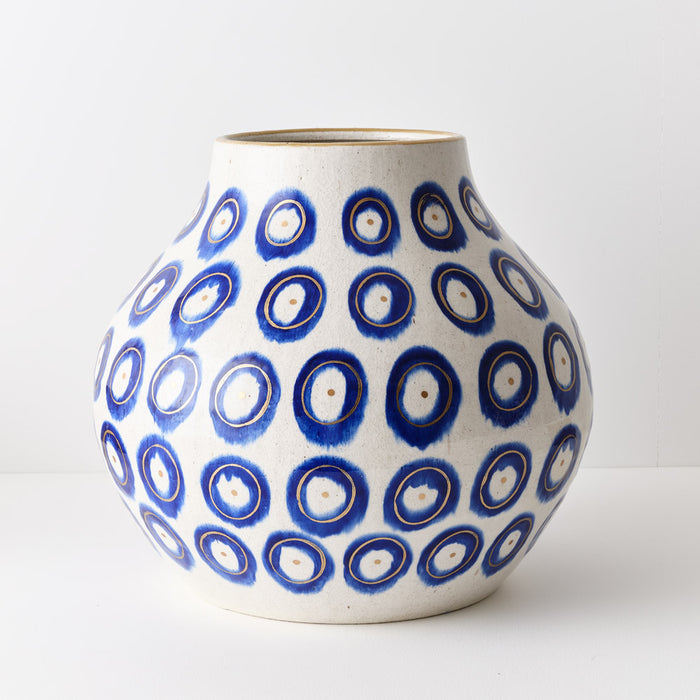 Ailey Pot 36cm Blue Gold