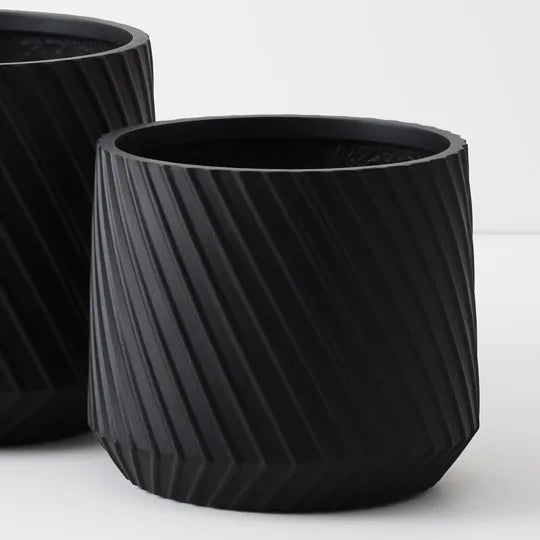 Ando Black 32cm Pot Pack of Two