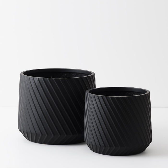 Ando Black 32cm Pot Pack of Two