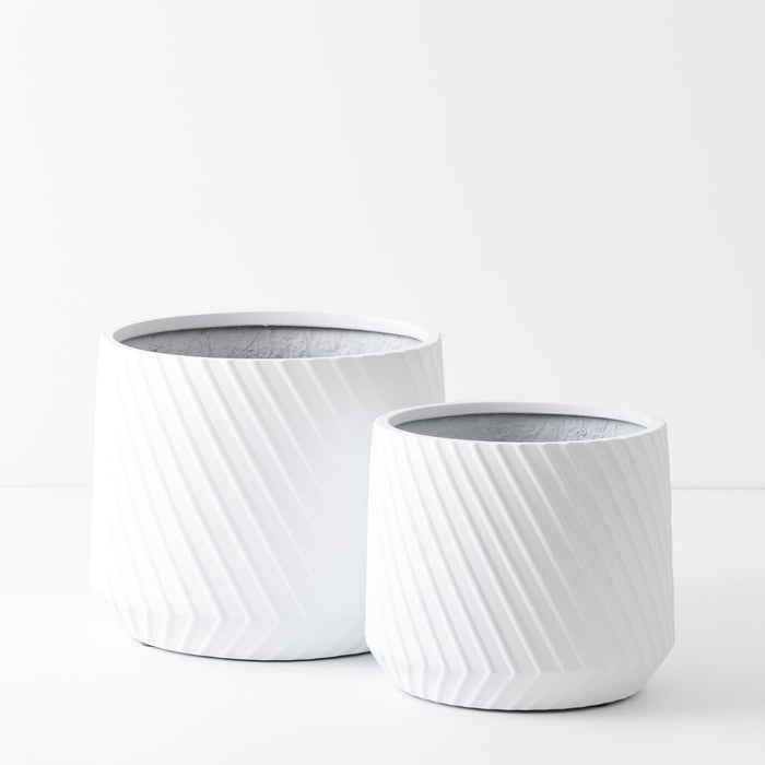 Ando White 32cm Pot Pack of Two