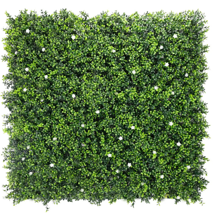Luxury Flowering Artificial Buxus Hedge Panel UV Resistant 100cm x 100cm