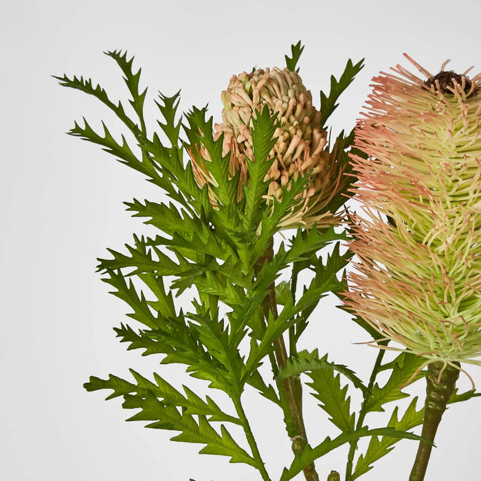 Banksia Spray With Bud and Leaf 80cm Pink Pack of 6