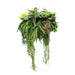 Black Framed Roof Hanging Disc with Tropical Foliage Mix Draping Stems 60cm - FLORA DESIGNS
