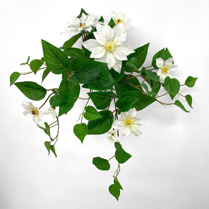 Artificial UV Trailing Clematis Bush White 50cm White - FLORA DESIGNS