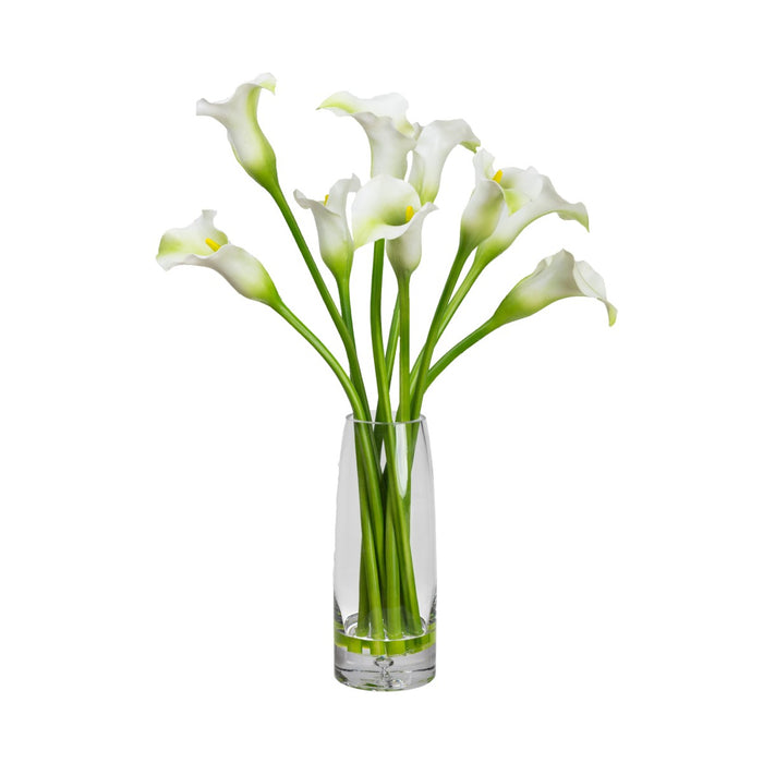 Calla Lily White in Glass Vase - 60cm