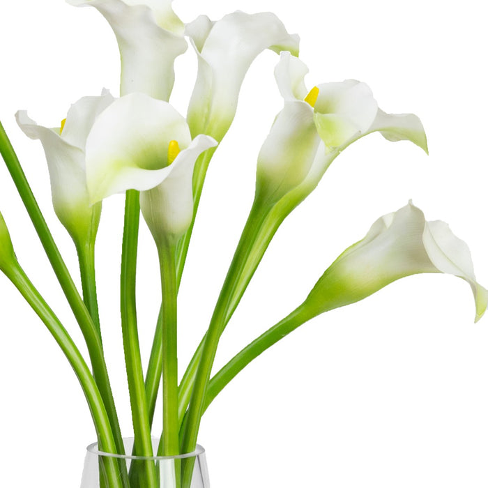 Calla Lily White in Glass Vase - 60cm