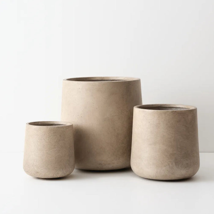Cinder Pot Sediment Light Brown 44cm Set of 3