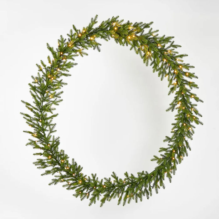 Classic Green Wreath 150cm - With LED Lights