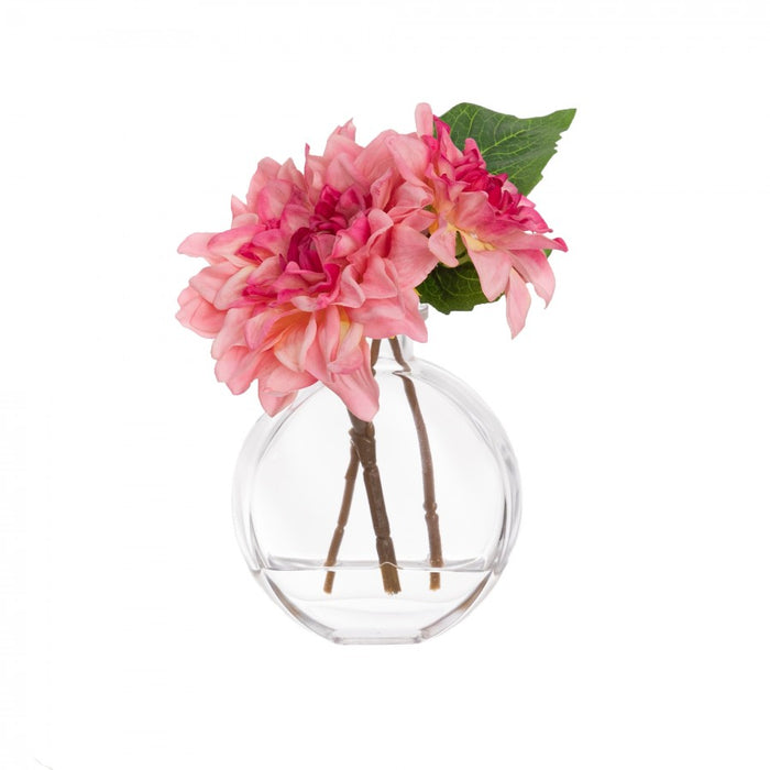 Dahlia Hot Pink Real Touch in Chanel Vase 22cm Set of 3