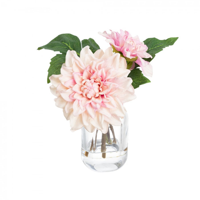 Dahlia Mauve Pink Real Touch in Chanel Vase 22cm Set of 3