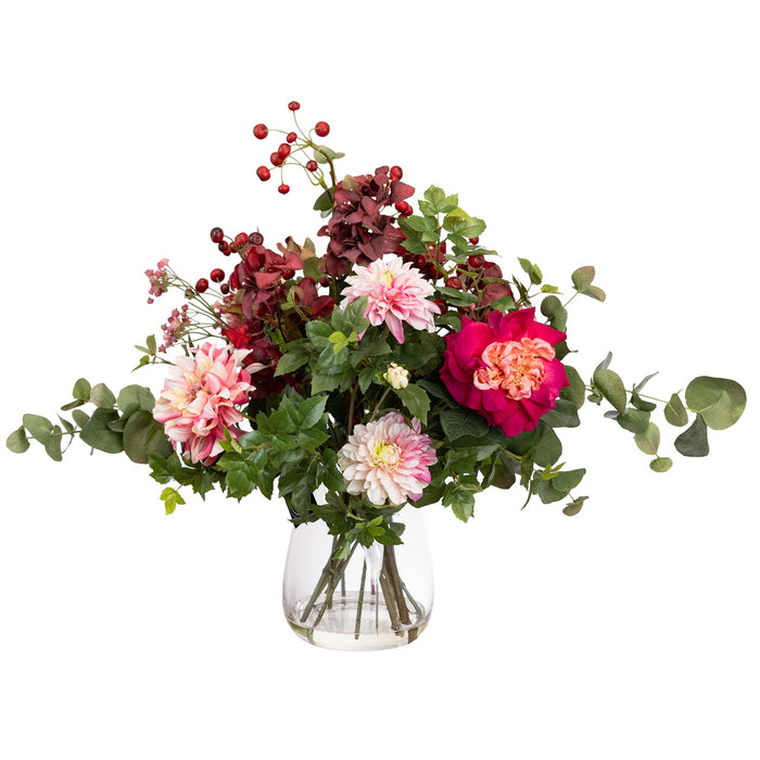 Dahlia Mixed Arrangement in Glass 64cm