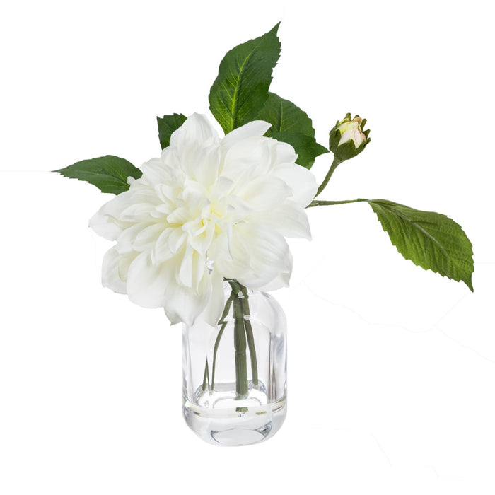 Dahlia White Real Touch in Chanel Vase 22cm Set of 3