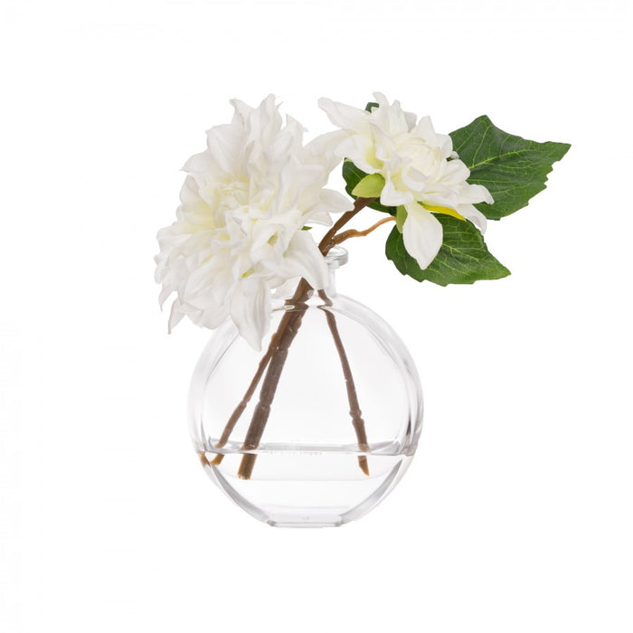 Dahlia White Real Touch in Chanel Vase 22cm Set of 3