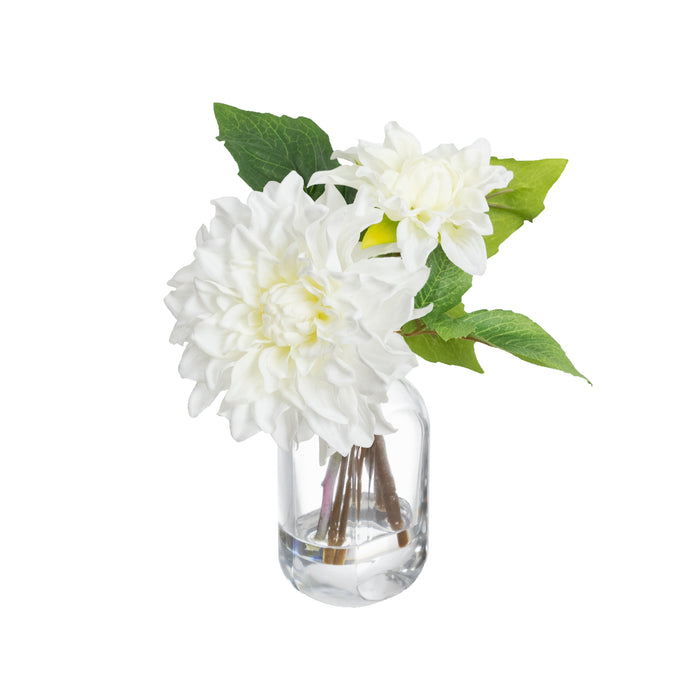 Dahlia White Real Touch in Chanel Vase 22cm Set of 3