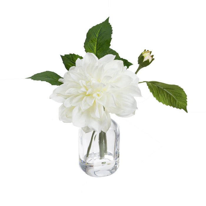 Dahlia White Real Touch in Chanel Vase 22cm Set of 3