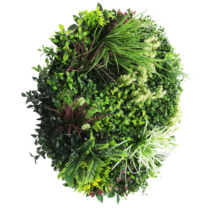 Slimline Artificial Green Wall Disc Art Colour 80cm - FLORA DESIGNS