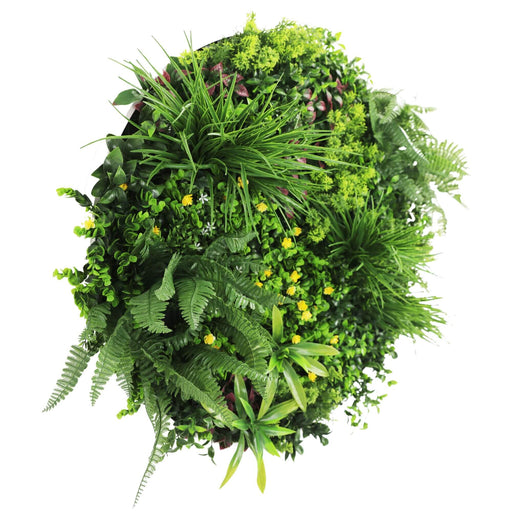 Slimline Artificial Green Wall Disc Art Country Fern 80cm - FLORA DESIGNS