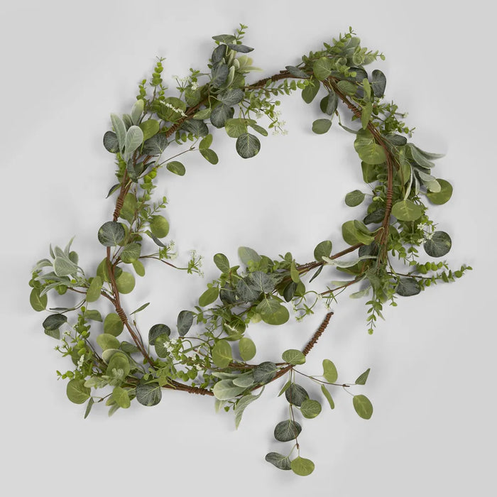 Eucalyptus Gypsophila Garland Green 183cm Pack of 2