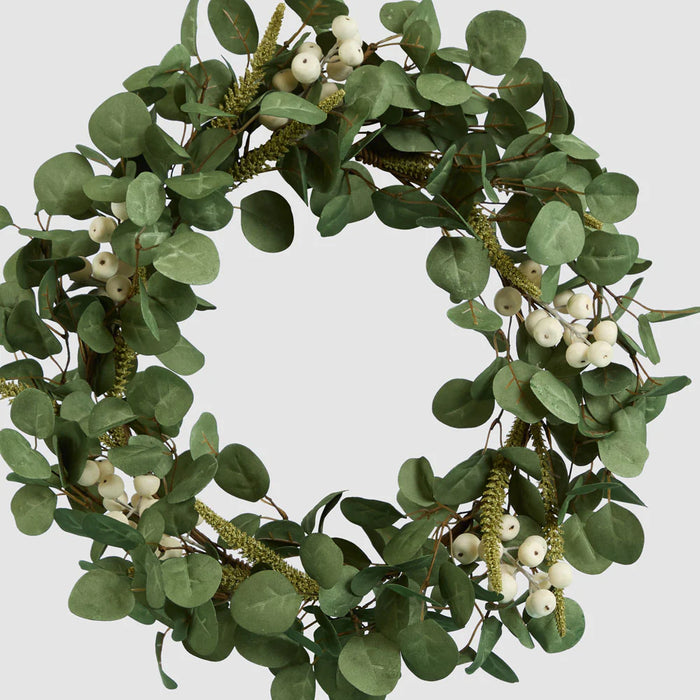 Eucalyptus White Berry Wreath 60cm Set of 2