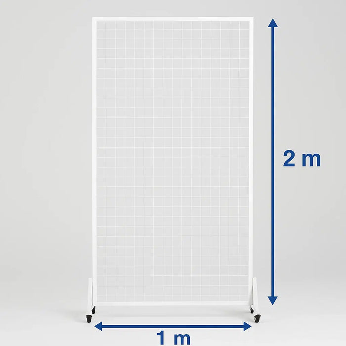 Versatile White Flower Wall Stand Event Screen with Wheels 2mx1m - FLORA DESIGNS