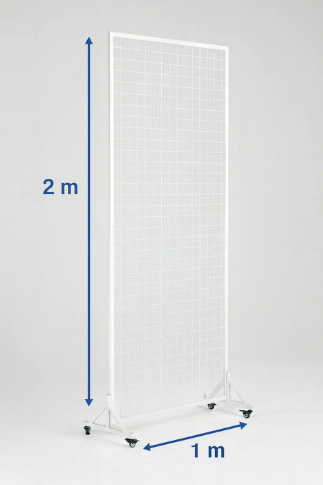 Versatile White Flower Wall Stand Event Screen with Wheels 2mx1m - FLORA DESIGNS