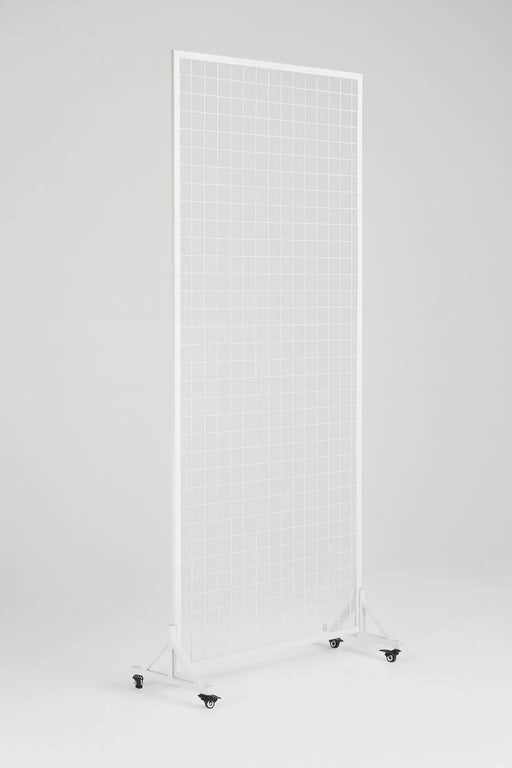 Versatile White Flower Wall Stand Event Screen with Wheels 2mx1m - FLORA DESIGNS