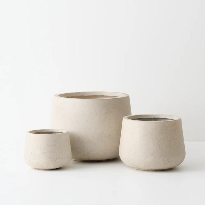 Forge Pot Grey White Marlstone 30cm Set of 3