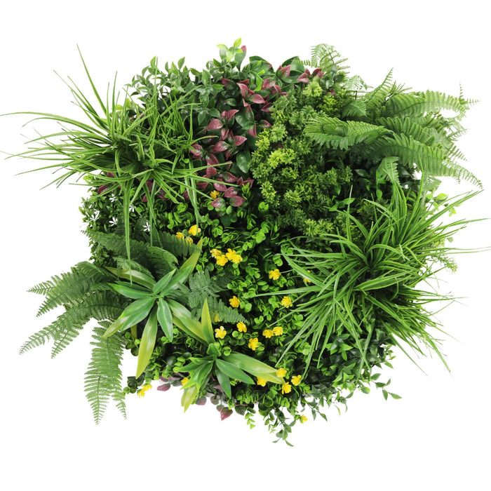 Slimline Artificial Green Wall Disc Art Country Fern 60cm - FLORA DESIGNS