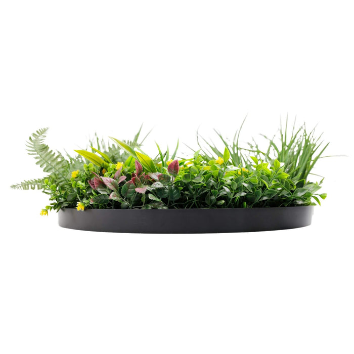 Slimline Artificial Green Wall Disc Art Country Fern 60cm - FLORA DESIGNS