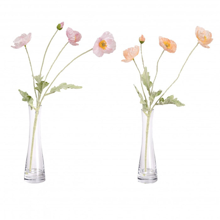 Poppy In Bud Vase Pink 46cm Set of 4