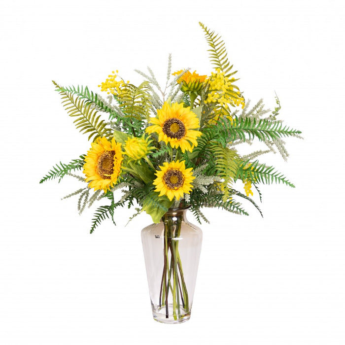 Sunflower & Mimosa Mixed Arrangement - 75cm