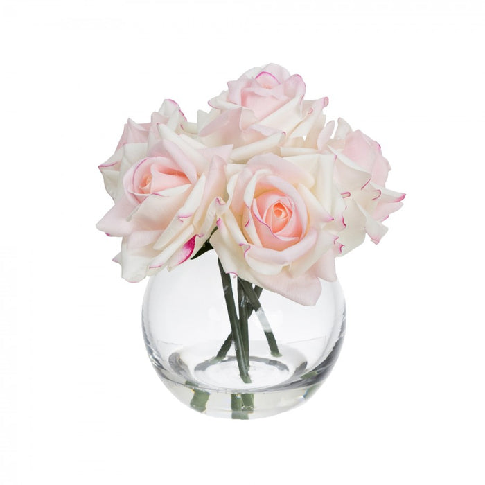 Rose In Fishbowl Vase Light Pink 23cm - Set of 2