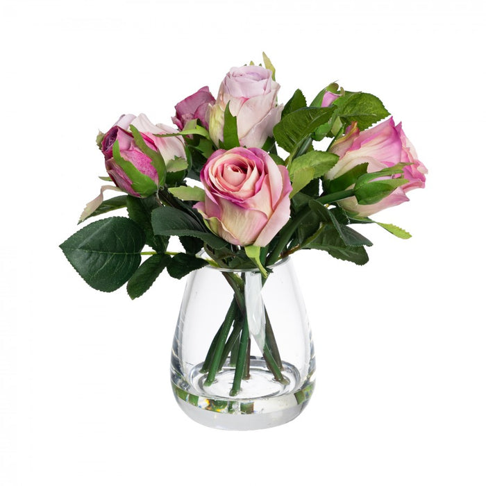 Rose Arrangement Purple 20cm - Set of 2