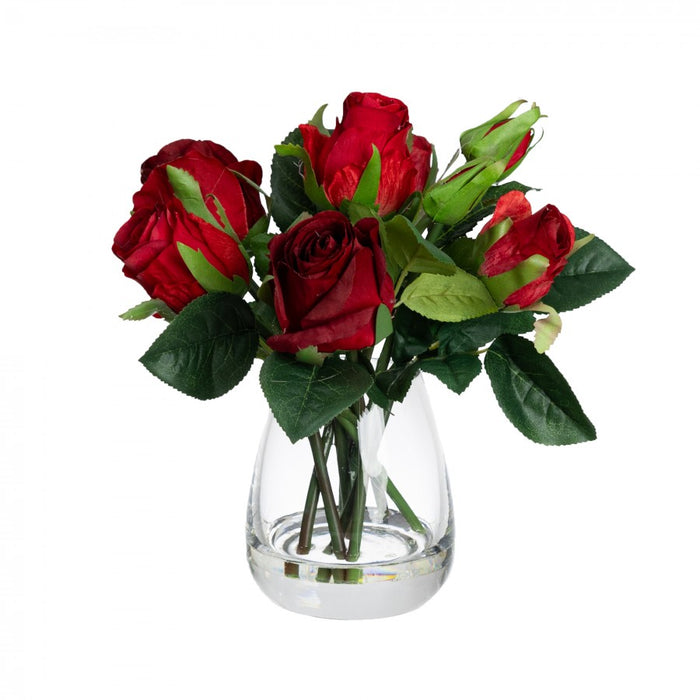 Rose Arrangement Red 25cm - Set of 2