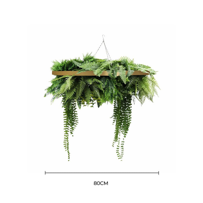 Gold Artificial Hanging Green Wall Disc Foliage 80cm - FLORA DESIGNS