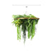 Gold Framed Roof Hanging Disc with Draping Ferns Plants 80cm - FLORA DESIGNS