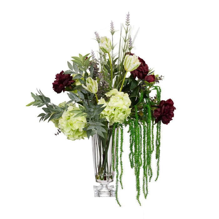 Grand Tulip Mixed Arrangement In Glass Vase 75cm