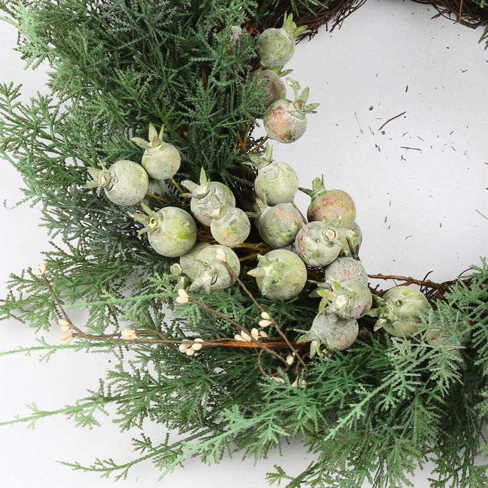 Artificial Grenner Gumnut Wreath Green 62cm